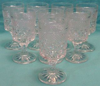 Vintage Anchor Hocking Wexford Claret Wine Glass Elegant Stemware Set Of 8