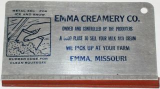 Vintage Squeegee Emma Creamery Co Metal And Rubber Emma Missouri,