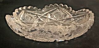 Vintage Brilliant Clear Cut Heavy Crystal Glass Star Design Round Candy Dish 3