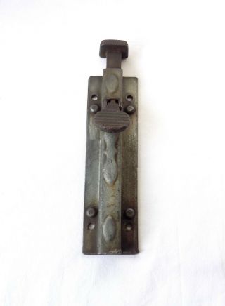 Vintage Cast & Galvanised Iron,  Heavy Duty Foot Operated Door Bolt.  G.  W.  O.