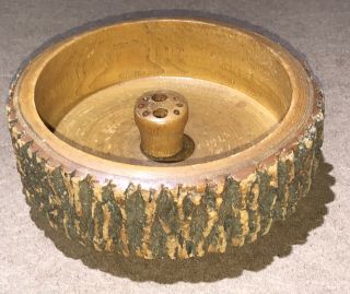 Vintage Wooden Bark Nut Cracker Bowl.  Real Wood Tree Bark - Quality - Post Mod