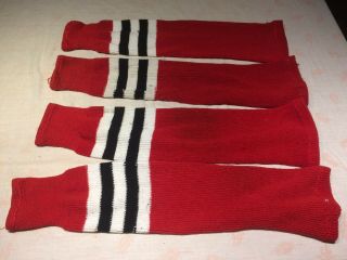 2 Pairs Of Vintage Ccm Hockey Socks Sports Maska Inc.  Made In Canada