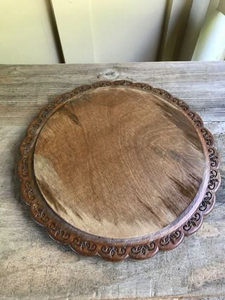 Unique Vintage mid century wooden cake plate carrier with clear lid 2