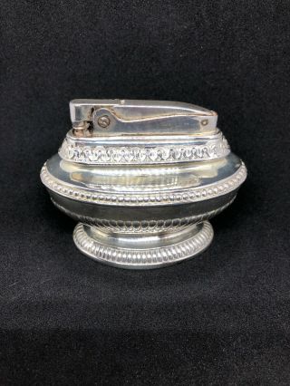 Ronson Queen Anne Lighter - Table Top Lighter - Silver Plated - Vintage