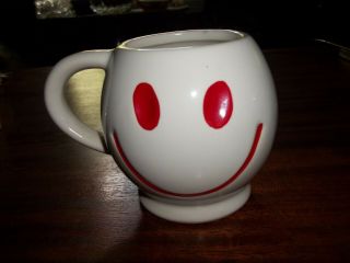 Vintage Smiley Face Coffee Mug White Red Happy Smiley Face Coffee Ceramic
