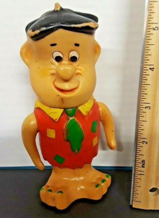 Vintage 1962 Fred Flintstone Doll Flintstones Rubber Figure Moving Arms & Head