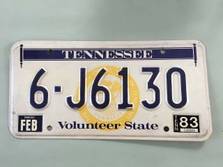 Vintage Tennessee 1983 State Seal License/plate - 5 - J130 Embossed