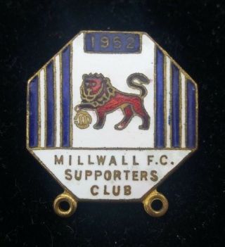 Old Vtg Football Badge - Millwall F.  C.  Supporters Club 1952