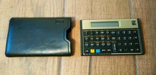 Hp 12c Financial Calculator Black Vintage With Case Sleeve
