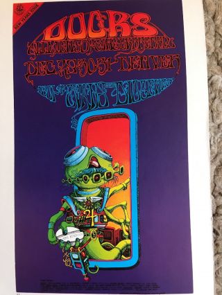 Jimi Hendrix & The Doors Psychedelic 2 Sided Vintage 1976 Poster Book 15x10 