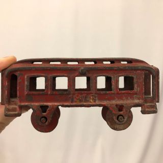 Vintage Red Cast Iron Toy Train 1918