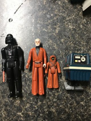Vintage Star Wars 1977 1978 Figures Darth Vader,  Obi - Wan Kenobi Jawa Power Droid