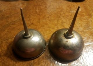 Two Vintage Small Oil Cans 2.  75 " Tall