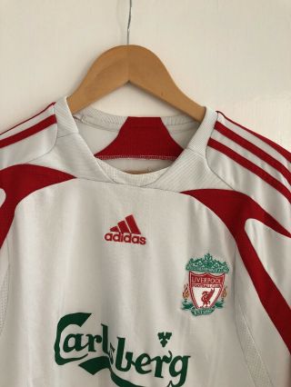 White Vintage Retro Liverpool Football Shirt Medium