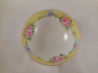 Antique Or Vintage Hand Painted Bowl,  Mayo Mayonnaise,  Footed,  Nippon,  Roses