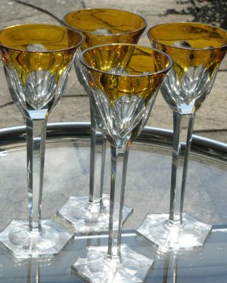 Vintage Moser Style Wine Glasses - Set Of 4