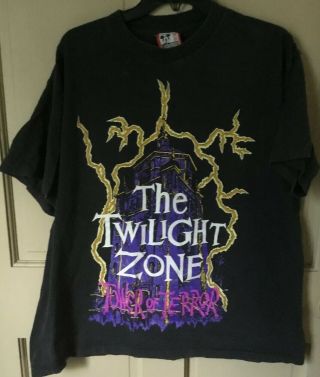 Vintage Disney The Twilight Zone Tower Of Terror T - Shirt Black (xl)