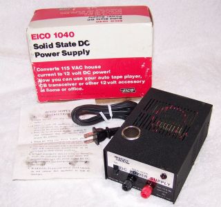 VINTAGE EICO 1040 SOLID STATE 117 VAC to 12 VOLT DC 4 AMP POWER SUPPLY 3