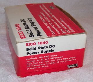 VINTAGE EICO 1040 SOLID STATE 117 VAC to 12 VOLT DC 4 AMP POWER SUPPLY 4