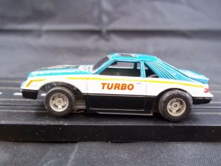 Vintage,  Aurora,  Afx,  Tyco,  Etc.  Mustung Turbo W/working Headlight (car 540)