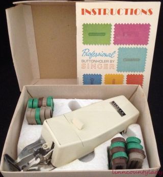 Vtg 1973 Singer Professional Buttonholer For Slant Needle Or Touch & Sew Fr Shp