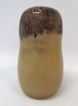Vintage Wedgwood Brown Glass Owl Paperweight - D32
