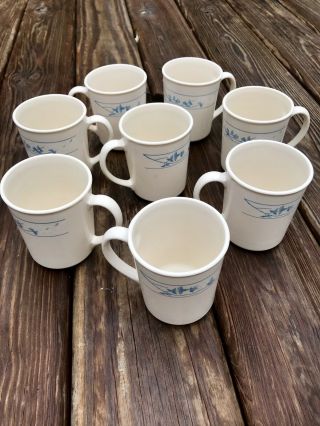 Vintage Set Of 8 Corning Ware Corelle " First Of Spring " Coffee Cups / Mugs