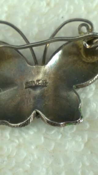 Vintage Silver & Enamel Butterfly Brooch 251 3