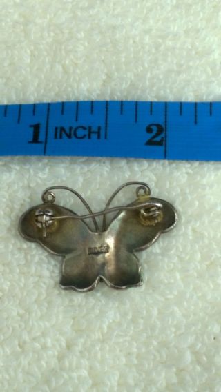 Vintage Silver & Enamel Butterfly Brooch 251 4