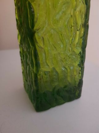 Vintage Dark Green Glass ' Luna ' Vase by Davidson Brama c1970 ' s Retro Textured 5