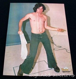 John Travolta Shirtless Vintage Poster Centerfold / Willie Aames On Back 1970 