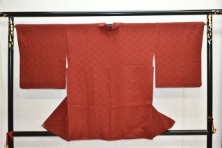 Vintage Silk Kimono Jacket:unique Brown Wine Red Pine Tree@yl58