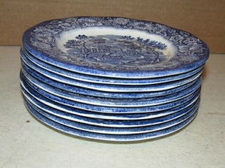 Vintage Set Of 10 Liberty Blue 6 " Bread & Butter Plates Vfc Monticello