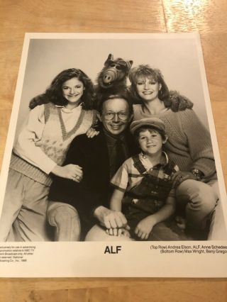 Vintage Alf Television Tv Press Promotional Photo 1986 B&w Nbc - Cast Photo