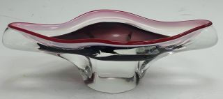 Vintage Murano Pink Purple Art Glass Bowl Dish 1960s 1970s Stunning 202