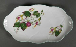 Vintage Porcelain Fuchsia Serving Snack Tray Or Platter