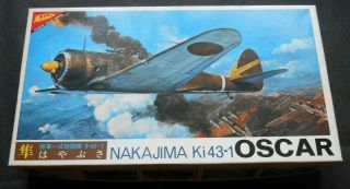 Vintage Nichimo 1/48 Nakajima Ki43 - 1 Plastic Model Kit & Aeromaster Decal Set