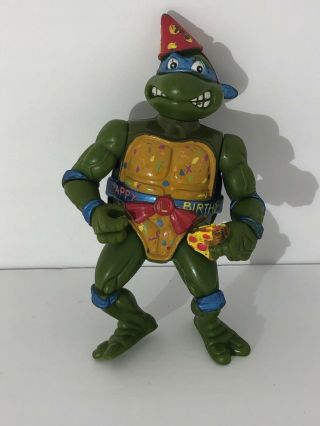 Vintage Tmnt Ninja Turtles Bodacious Birthday Classic Party Leonardo Leo Figure