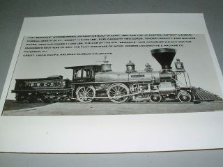 Vintage 8x10 Train Photo Union Pacific Seminole Woodburning Locomotive,  1867
