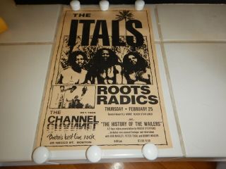 Vintage Concert Wall Poster The Itals Roots Radics Bob Marley Wailers