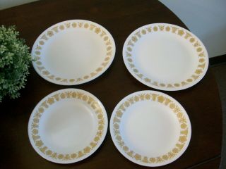4 Vintage Corelle Butterfly Gold 2) 8.  5 Lunch Plate 2) 6.  75 Bread Dessert Dishes