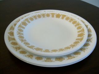 4 VINTAGE CORELLE BUTTERFLY GOLD 2) 8.  5 LUNCH PLATE 2) 6.  75 BREAD DESSERT DISHES 3