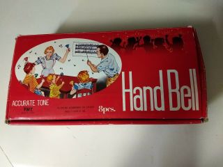 Vintage True Tone Fmt Accurate Tone Children Hand Bells Set Of 8