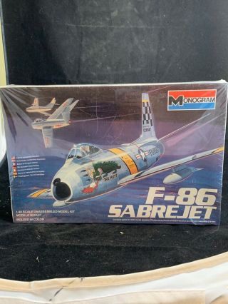 Vintage Monogram F - 86 Sabre Jet 1/48 Scale Model Kit