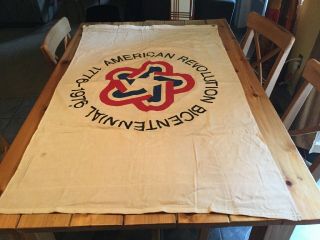 Large Cotton Vintage 1976 American Revolution Bicentennial Flag United States