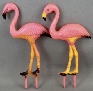 VINTAGE PALM TREES & FLAMINGO CAKE TOPPERS/DECORATIONS 3