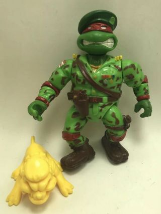1991 Green Beret Raphael Teenage Mutant Ninja Turtles Tmnt Vintage Figure