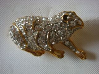 VINTAGE FASHION JEWELRY,  RHINESTONE BROOCHES (, CATS & TOAD 5