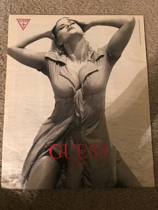 Vintage 1993 Anna Nicole Smith Guess Poster Print Ad 1990s Rare