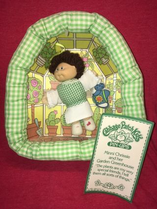 Vtg Coleco 1984 Cabbage Patch Kids Pin - Ups Minni Chrissie Greenhouse Doll Toy